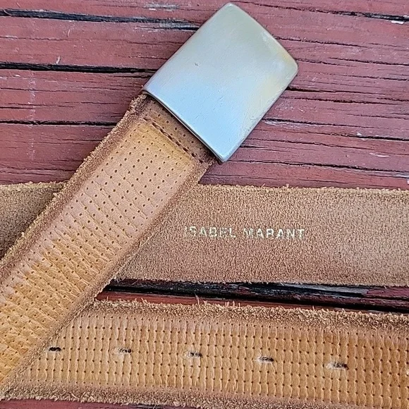 ISABEL MARANT Leather Belt with Silver Buckle